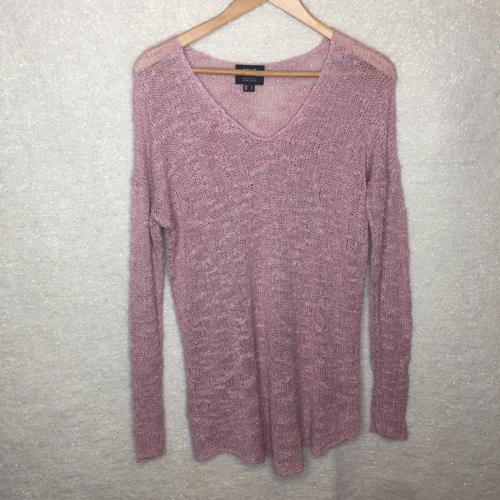 Helmut Lang Silk Slub Hi Low V Neck Medium